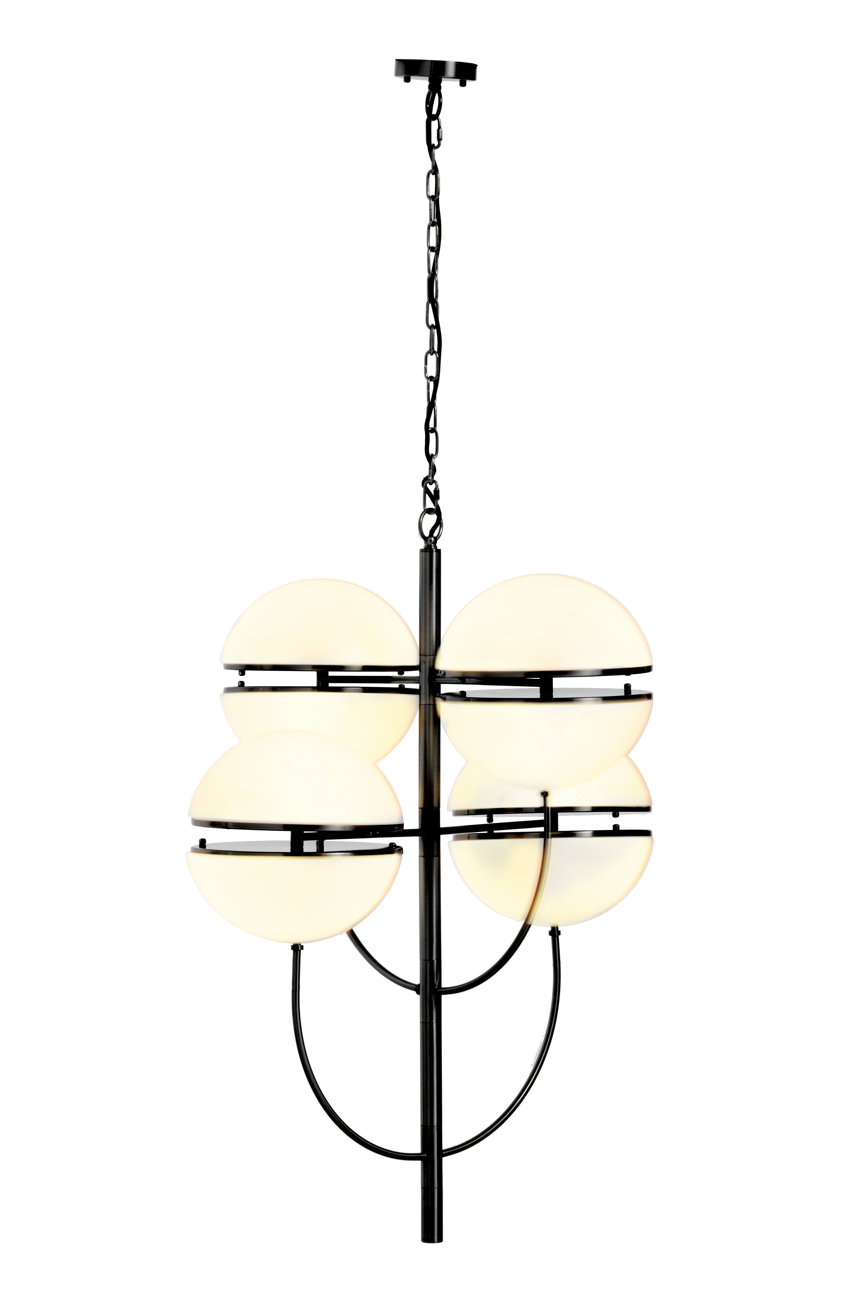 Abira Four Ball Black Pendant Light